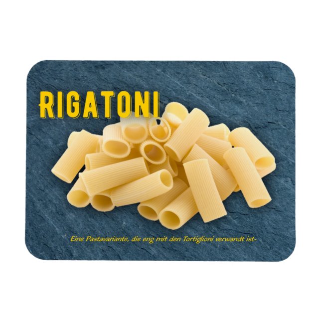 Rigatoni al Forno Italienisches Restaurant Rezept Magnet (Horisontell)