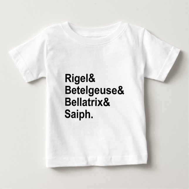 Rigel Betelgeuse Bellatrix Saiph | Orionens stjärn T Shirt (Framsida)