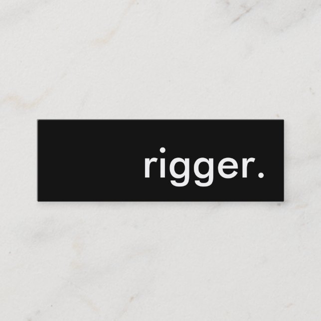 rigger. mini visitkort (Framsida)