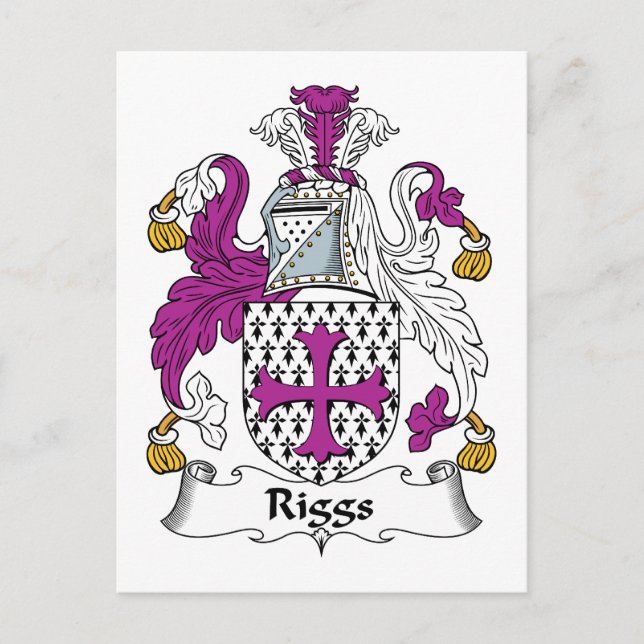 Riggs Family Crest Vykort (Framsida)