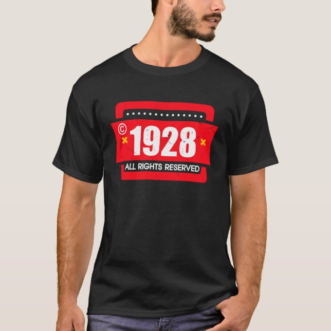 right 1928 All Rights Reserve T Shirt (Framsida)