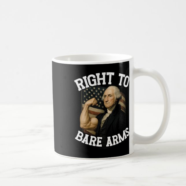 Right To Bare Arms Funny July 4th  Kaffemugg (Höger)