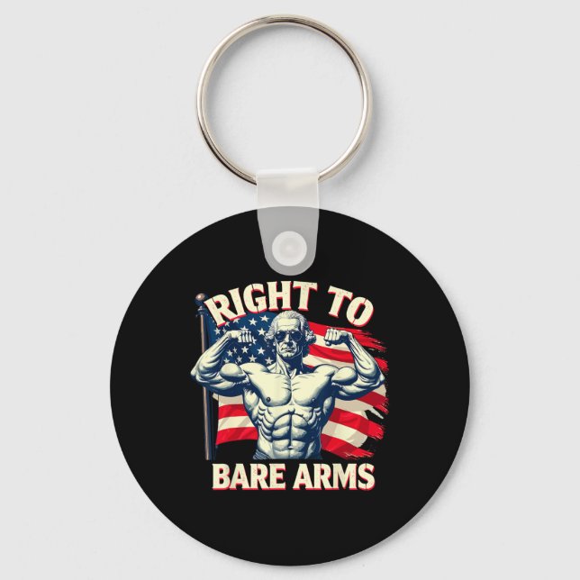 Right To Bare Arms George Washington Bodybuilder G Nyckelring (Framsida)
