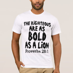 Righteous fet som Lejon, Proverbs 28:1 T-shirts