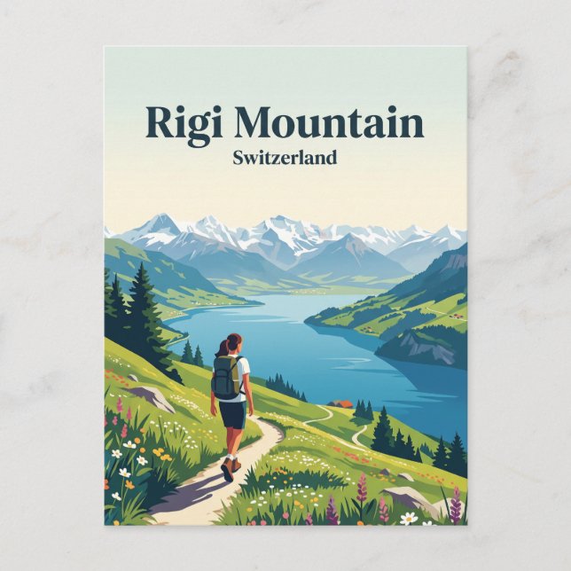 Rigi-berget Schweiz Vykort (Framsida)