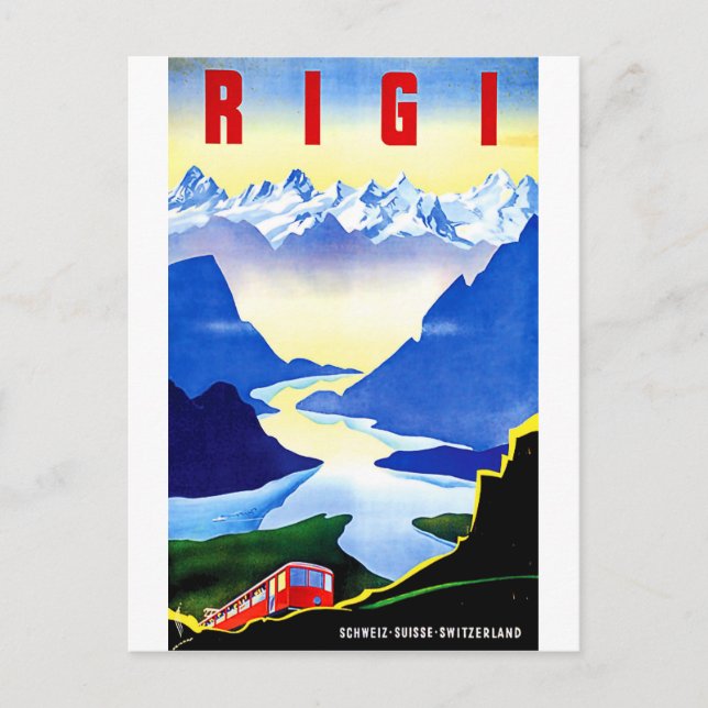 Rigi-bergsjärnvägen, Schweiz, vintage resor Vykort (Framsida)