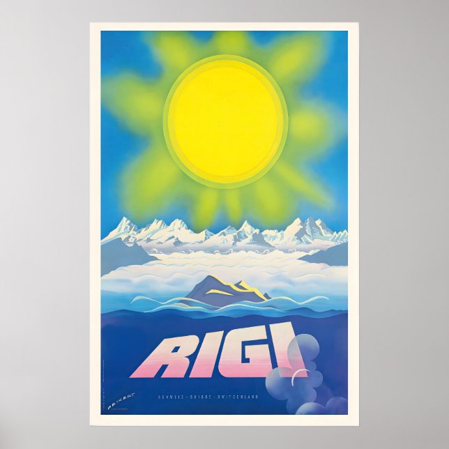 Rigi Schweiz Schweiz Bernese Skid Sport Vinter Poster (Framsidan)