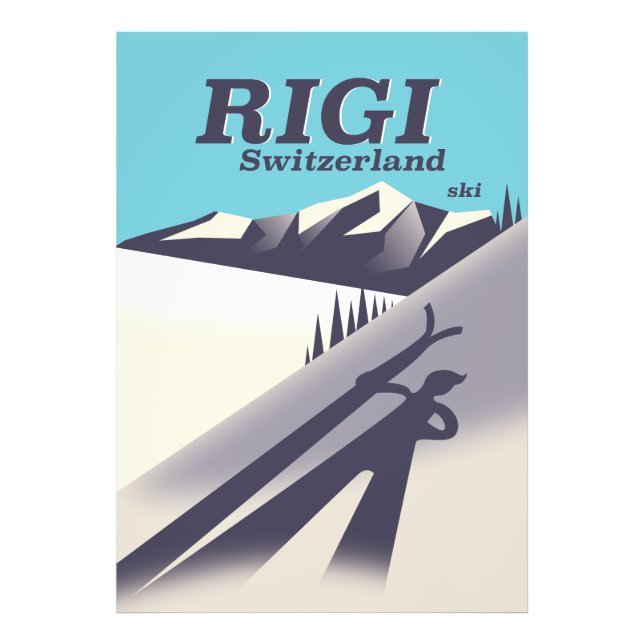 Rigi Schweiz skidresor affisch Fototryck (Framsidan)