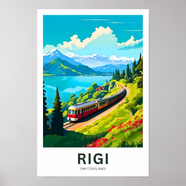 Rigi Schweiz Travel Skriv ut Poster (Framsidan)