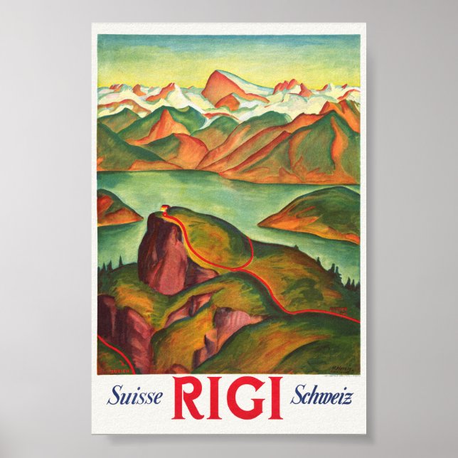 Rigi Schweiz Vintage Affisch 1933 (Framsidan)