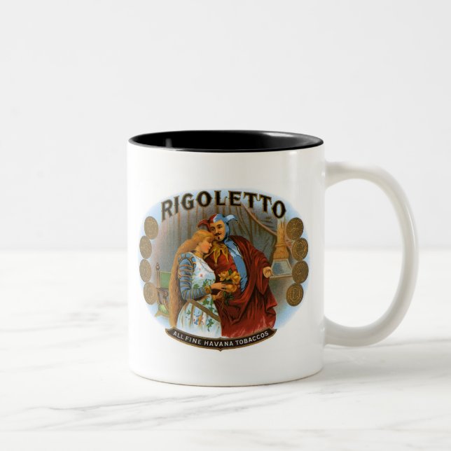 Rigoletto all Bra Havana Tobaccos Cigar-etikett Två-Tonad Mugg (Höger)