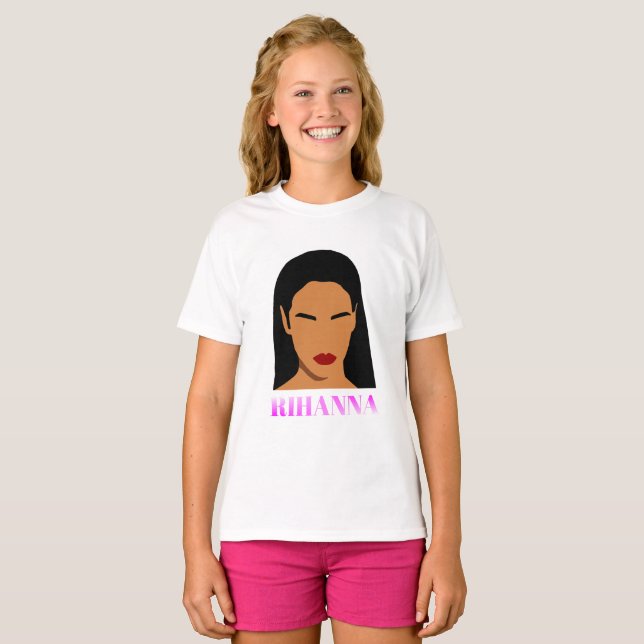Rihanna-illustration T Shirt (Hel framsida)