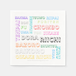 Riichi mahjong napkin - ett teckensnitt, många fär pappersservett