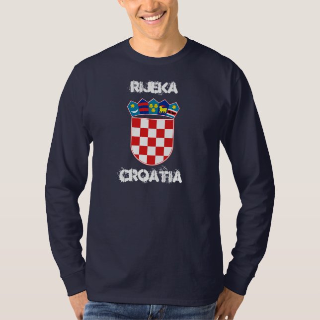 Rijeka, Kroatien med jackande av arm T-shirt (Framsida)