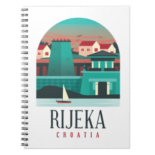 Rijeka Kroatien Vintage Minimal Photo Magnet Anteckningsbok