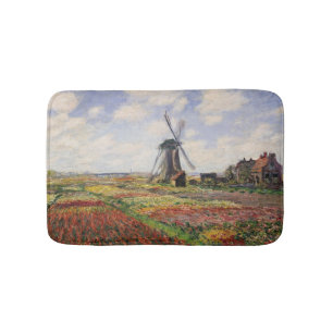Rijnsburg för Claude Monet tulpanfält kvarn Badrumsmatta
