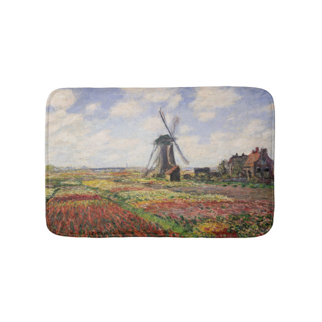 Rijnsburg för Claude Monet | tulpanfält kvarn Badrumsmatta (Framsidan)