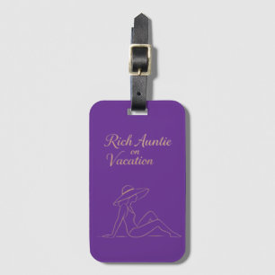 Rik Auntie on Vacation Luggage Tag Bagagebricka