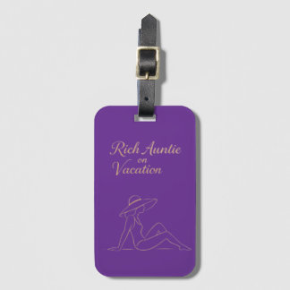 Rik Auntie on Vacation Luggage Tag Bagagebricka