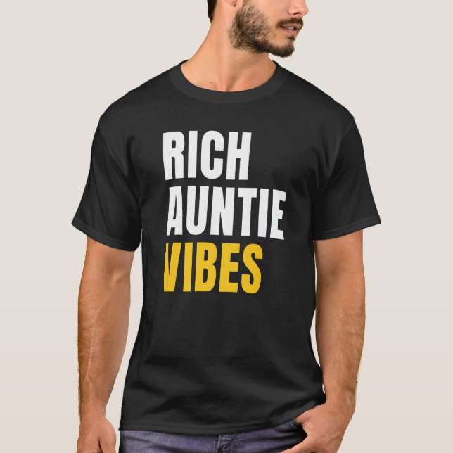 Rik Auntie Vibes Moster Best Monty Mors dag Birt T Shirt (Framsida)
