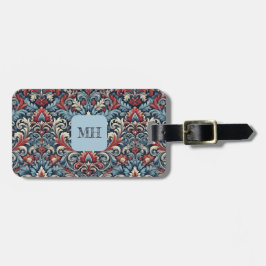 Rik av rött och blått dammmönster bagagebricka