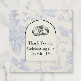 Rik Blå Fransk Blommig Toile Blomma  Gåvor Etiketter