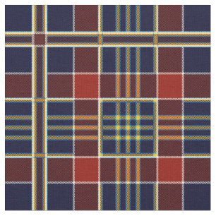 Rik Blått, rött och havskräfta (Tartan) Fabric Tyg