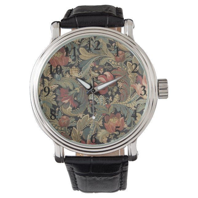 Rik Blommigt Brocade Antique Classic Armbandsur (Framsida)