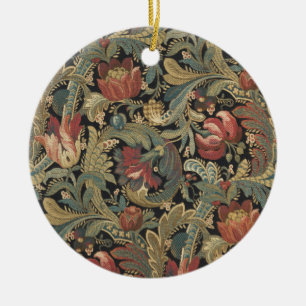 Rik Blommigt Brocade Antique Classic Julgransprydnad Keramik