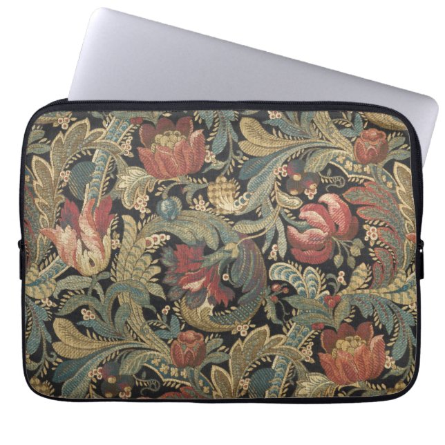 Rik Blommigt Brocade Antique Classic Laptop Fodral (Framsidan)