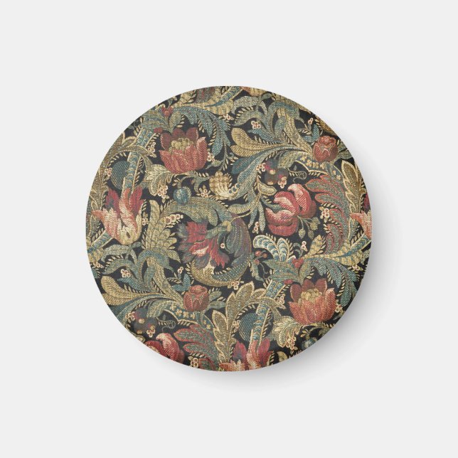 Rik Blommigt Brocade Antique Classic Magnet (Framsidan)