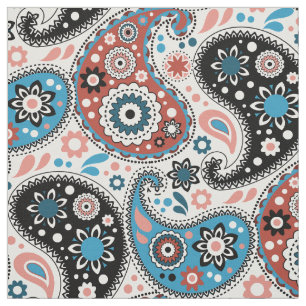 Rik Blue Persian Paisley Bohemian Elegance Tyg