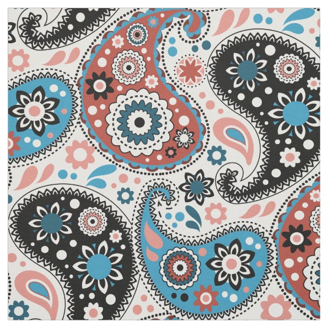 Rik Blue Persian Paisley Bohemian Elegance Tyg (Provkarta)