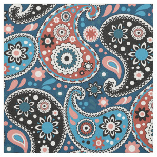 Rik Blue Persian Paisley Bohemian Elegance Tyg
