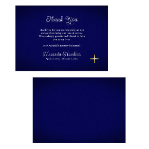 Rik Blue Simple Orthodox Christian Funeral Tack Kort