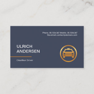 Rik Blue Simple Plain Minimalist Limousinine Taxi Visitkort
