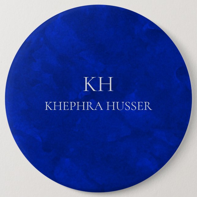 Rik Blue Watercolor Monogram Knapp (Framsida)