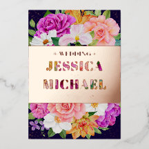 Rik Bouquets Lila Blue Rosa ros Guld Bröllop