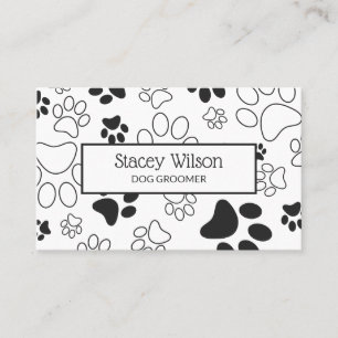 Rik Charcol Paw Print Dog Walker Pet Sitter Visitkort