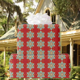 Rik Colonial Red Quilt Mönster Birthday Giftwrap Presentpapper
