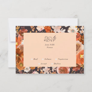 Rik Copper Blommigt Coral Watercolor Ram OSA Kort