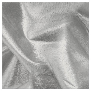 Rik Crumpled Metallic Silver Grått Faux Lame Tyg