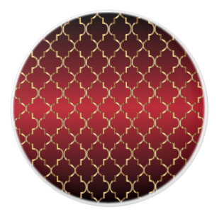 Rik Deep Red och Guld Quatrefoil Knopp