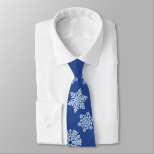 Rik Djup Blue Frozen Vintern Snöflingor jul Slips