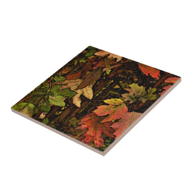 RIK, EARTHTONE FÄRG/ HÖST LÖV/GRÄV. MANIP. KAKELPLATTA (Sidan)