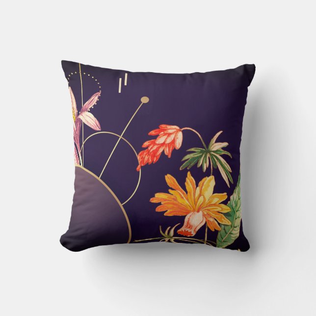 Rik Elegant Blommigt Design Abstrakt Bakgrund Kudde (Framsida)
