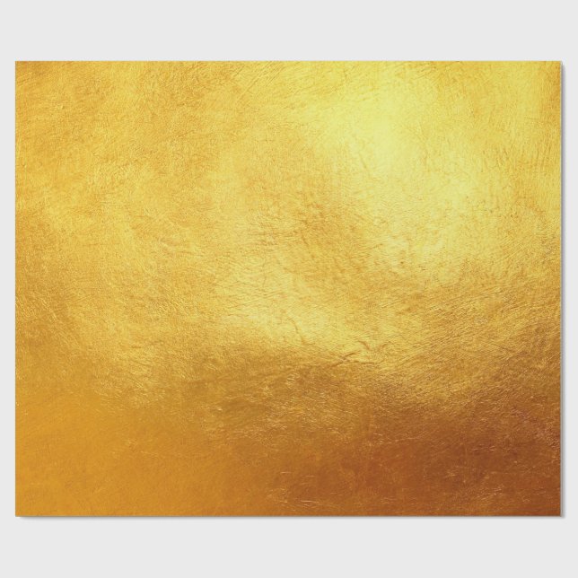 Rik Elegant Luxurij jul Guld Faux Foil Presentpapper (Platt)