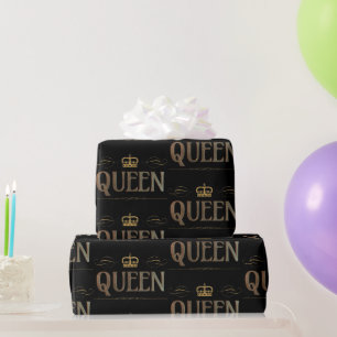 Rik Elegant QUEEN Royalty Lettering Krona Black Presentpapper
