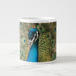 Rik Färg Foto av Peacock Bird Jumbo Mugg