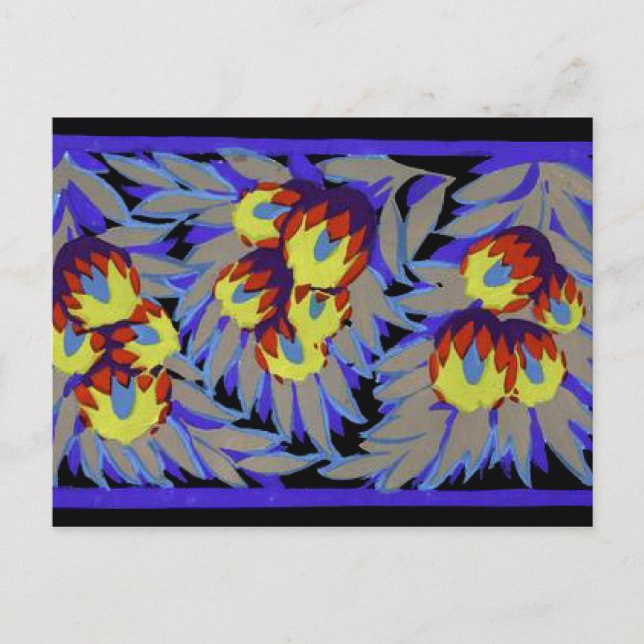 Rik Färgad Art Deco-vykort Vykort (Framsida)
